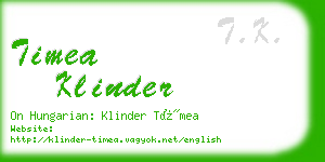 timea klinder business card